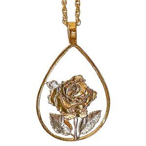 Rose Teardrop Pendant Necklace
